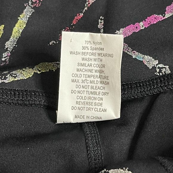 Zyia Active Black Abstract High Rise 7/8 Leggings 80’s Retro Workout Size 8-10 - Picture 8 of 8